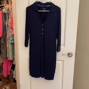 Lilly medium long sleeve navy shift dress
